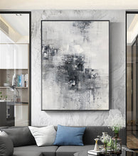 Load image into Gallery viewer, Black And White Abstract Painting on Canvas Minimalist Painting Op027
