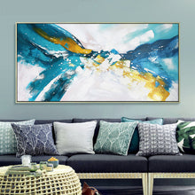 Load image into Gallery viewer, Oversized Canvas Paintings Blue and White Abstract Painting Gp091
