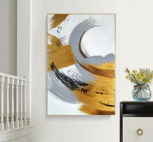 Load image into Gallery viewer, White Gold Grey Contemporary Art Hand Painted Abstract Painting Np075
