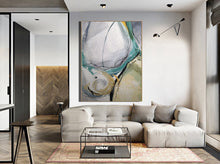 Load image into Gallery viewer, Gray And Green Abstract Painting Large Wall Canvas Painting
