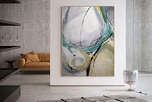 Load image into Gallery viewer, Gray And Green Abstract Painting Large Wall Canvas Painting

