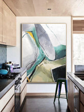 Load image into Gallery viewer, Minimalist Abstract Painting Gray Painting Green Painting Dp113
