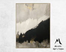 Load image into Gallery viewer, Original Black Abstract Minimalist Art Painting, Gold Painting Gray Painting Gp015
