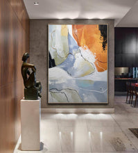 Load image into Gallery viewer, Huge Abstract Wall Art Orange Painting Gray Painting Bp087
