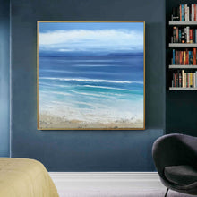 Load image into Gallery viewer, Blue Sea Abstract Painting Beach Painting on Canvas Op012
