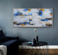 Load image into Gallery viewer, Blue and White Abstract Canvas Original Painting Modern Acrylic Painting Np028
