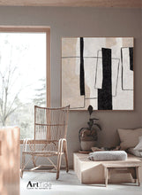 Load image into Gallery viewer, Beige And White Abstract Art Neutral Interior Decor Wall Decor Qp073
