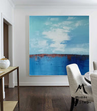 Load image into Gallery viewer, Cloud Oil Painting Blue Ocean Abstract Painting Living Room Sofa Art Np051
