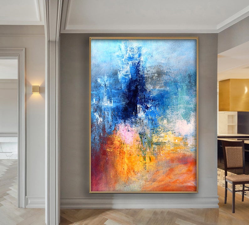 Oversized Artwork for Living Room Colourful Abstract Painting Bp050