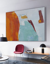 Load image into Gallery viewer, Orange Blue White Minimalist Painting Modern Wall Painting Op065
