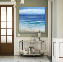 Load image into Gallery viewer, Blue Sea Abstract Painting Beach Painting on Canvas Op012
