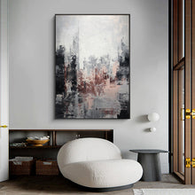 Load image into Gallery viewer, Large Gray Painting Abstract City Painting Black and White Painting Op069
