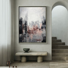 Load image into Gallery viewer, Large Gray Painting Abstract City Painting Black and White Painting Op069
