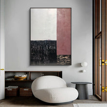 Load image into Gallery viewer, Black and White Painting on Canvas Iron Red Wall Art Op052
