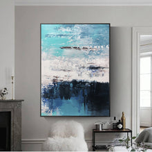 Load image into Gallery viewer, Blue Abstract Art Canvas Grey Wall Painting Cp024
