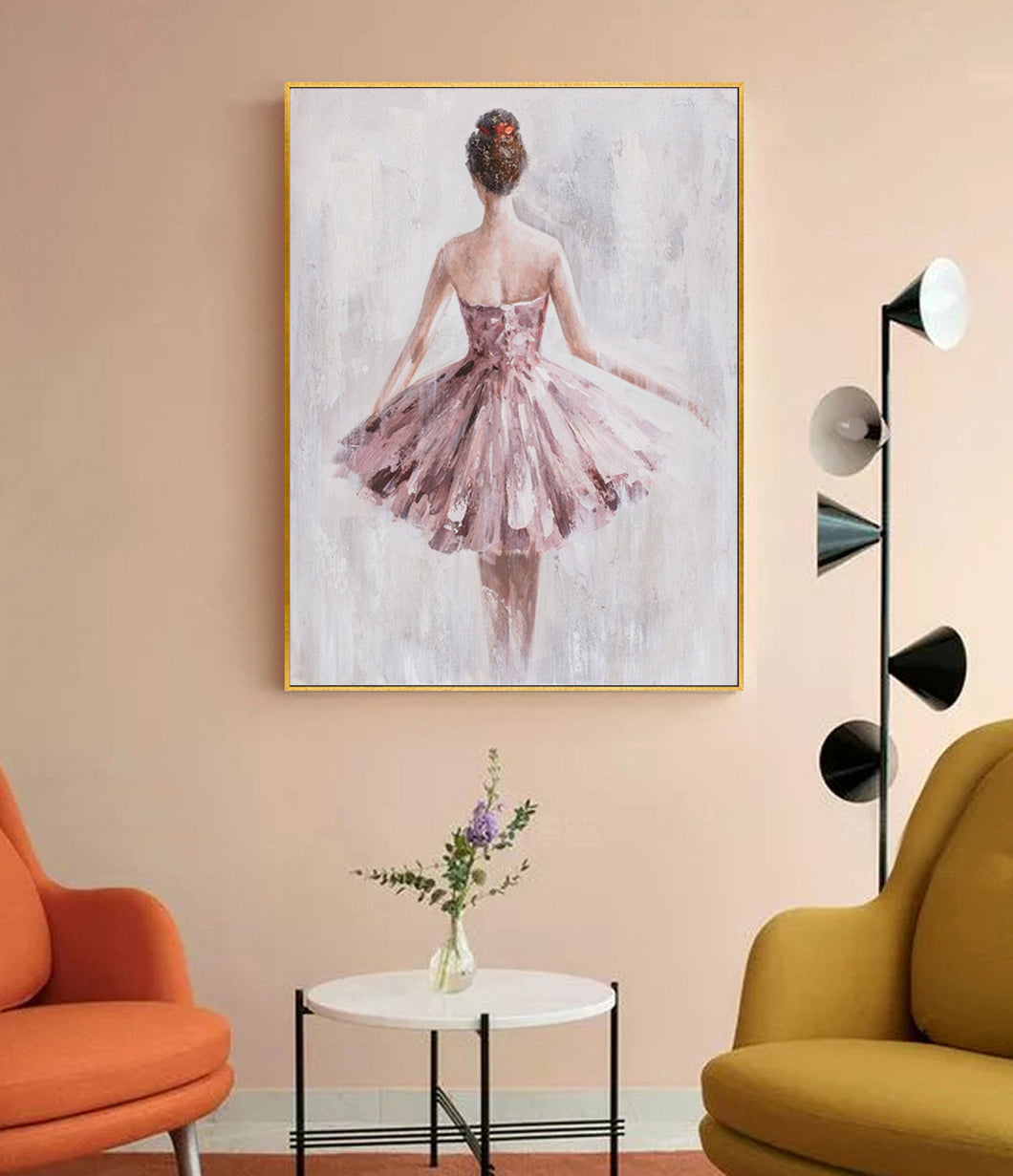 Ballerina Fine Art Dancer Oil Painting on Canvas Op058