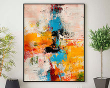 Load image into Gallery viewer, Colourful Wall Art Blue,Teal,Extra Large Painting,Modern Abstract Gp057
