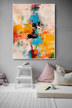 Load image into Gallery viewer, Colourful Wall Art Blue,Teal,Extra Large Painting,Modern Abstract Gp057
