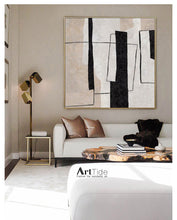 Load image into Gallery viewer, Beige And White Abstract Art Neutral Interior Decor Wall Decor Qp073
