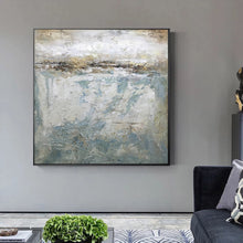 Load image into Gallery viewer, Gray White Gold Contemporary Wall Art Large Artwork for Sale Np099
