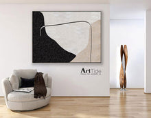 Load image into Gallery viewer, Beige White Painting Minimalist Abstract Painting On Living Room Art Qp081
