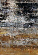 Load image into Gallery viewer, Gray Gold Black Abstract Wall Art Brown Oil Painting on Canvas Ap059

