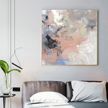Load image into Gallery viewer, Pink Blue Abstract Painting Beige Gray Painting Large Modern Wall Art Op004
