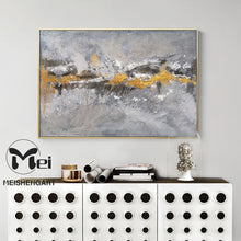 Load image into Gallery viewer, Original Brown Gold Gray Abstract Painting Texture Art Office Decor Ap130
