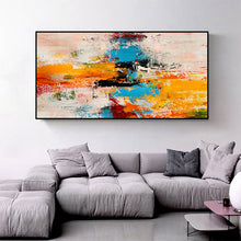 Load image into Gallery viewer, Colourful Wall Art Blue,Teal,Extra Large Painting,Modern Abstract Gp057
