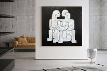 Load image into Gallery viewer, Human Black And White Paintings On Canvas White Couple Living Room Art Kp036
