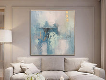 Load image into Gallery viewer, Gold Blue Original Abstract Painting Acrylic Huge Wall Art Yp023
