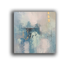 Load image into Gallery viewer, Gold Blue Original Abstract Painting Acrylic Huge Wall Art Yp023
