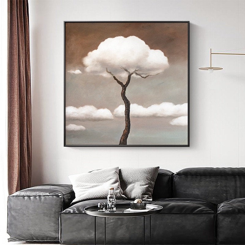 Tree and Clouds Abstract Painting Large Contemporary Paintings Gp075