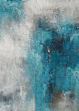 Load image into Gallery viewer, Turquoise Blue White Abstract Acrylic Painting on Canvas Ap099
