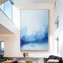 Load image into Gallery viewer, Ocean Abstract Painting Blue Ocean Abstract Oil Painting Ap127
