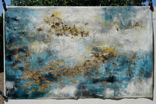 Load image into Gallery viewer, Gold Leaf Oversize Modern Texture Abstract Canvas Wall Art Ap061
