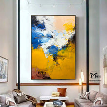 Load image into Gallery viewer, Yellow Abstract Painting Heavy Texture Canvas Art Living Room Kp006
