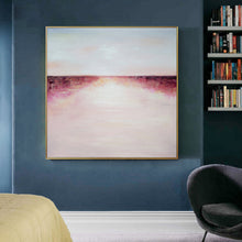 Load image into Gallery viewer, Large Pink Wall Painting Ocean Sunset Abstract Painting Cp041
