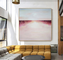 Load image into Gallery viewer, Large Pink Wall Painting Ocean Sunset Abstract Painting Cp041
