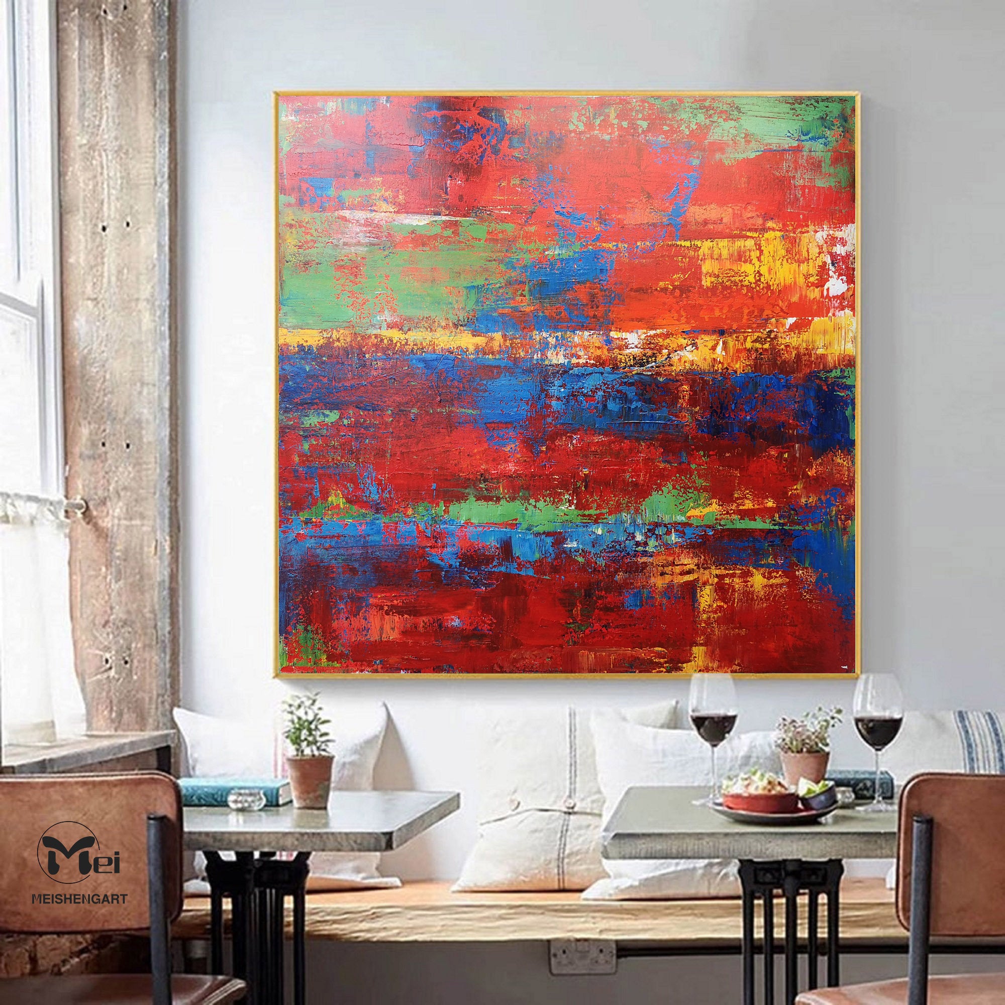 Large Beige Abstract Painting Orange Painting Brown Painting abstract sea painting Minimalist abstract painting Large outlet Living Room Wall Art