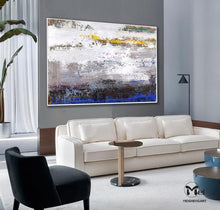 Load image into Gallery viewer, Gold Grey Abstract Painting Original Artwork Kp027
