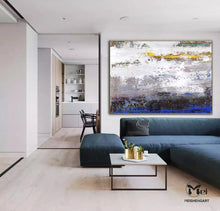 Load image into Gallery viewer, Gold Grey Abstract Painting Original Artwork Kp027
