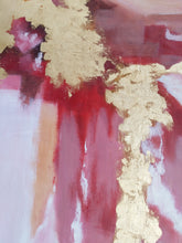 Load image into Gallery viewer, Pink and Gold Leaf Art Original Abstract Painting On Canvas Ap128

