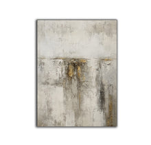 Load image into Gallery viewer, Gray White Gold Abstract Acrylic Painting on Canvas Textured Wall Art Op093
