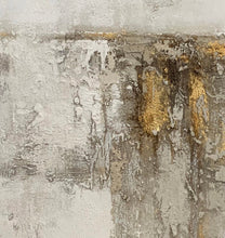 Load image into Gallery viewer, Gray White Gold Abstract Acrylic Painting on Canvas Textured Wall Art Op093
