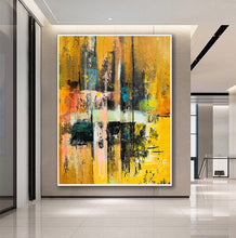 Load image into Gallery viewer, Yellow Brown Abstract Painting,Home Decor,Paintings on Canvas Bp046
