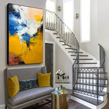 Load image into Gallery viewer, Yellow Abstract Painting Heavy Texture Canvas Art Living Room Kp006

