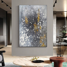 Load image into Gallery viewer, Gray Gold Acrylic Painting Modern Art Oversize Painting Kp017
