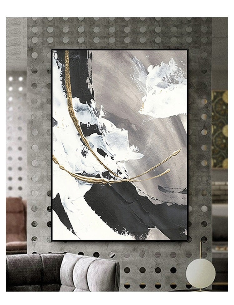 Black And White Wall Art Oversized Paintings on Canvas Gp081