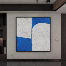 Load image into Gallery viewer, Blue And White Minimalist Painting Geometric Wall Art Office Decor Op046

